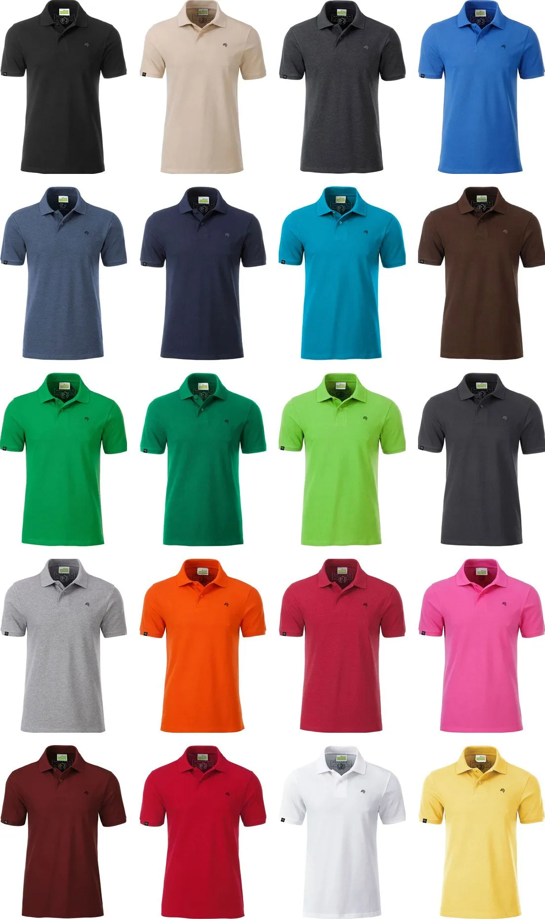 ― % ― JAN 8010/ ― Herren Bio-Baumwolle Polo Shirt - Braun [2XL]