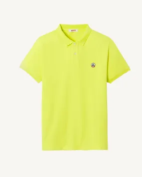 Acid green Marbella organic cotton polo shirt