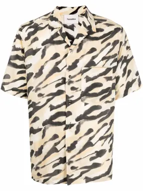 Animal-Print Organic-Cotton Shirt