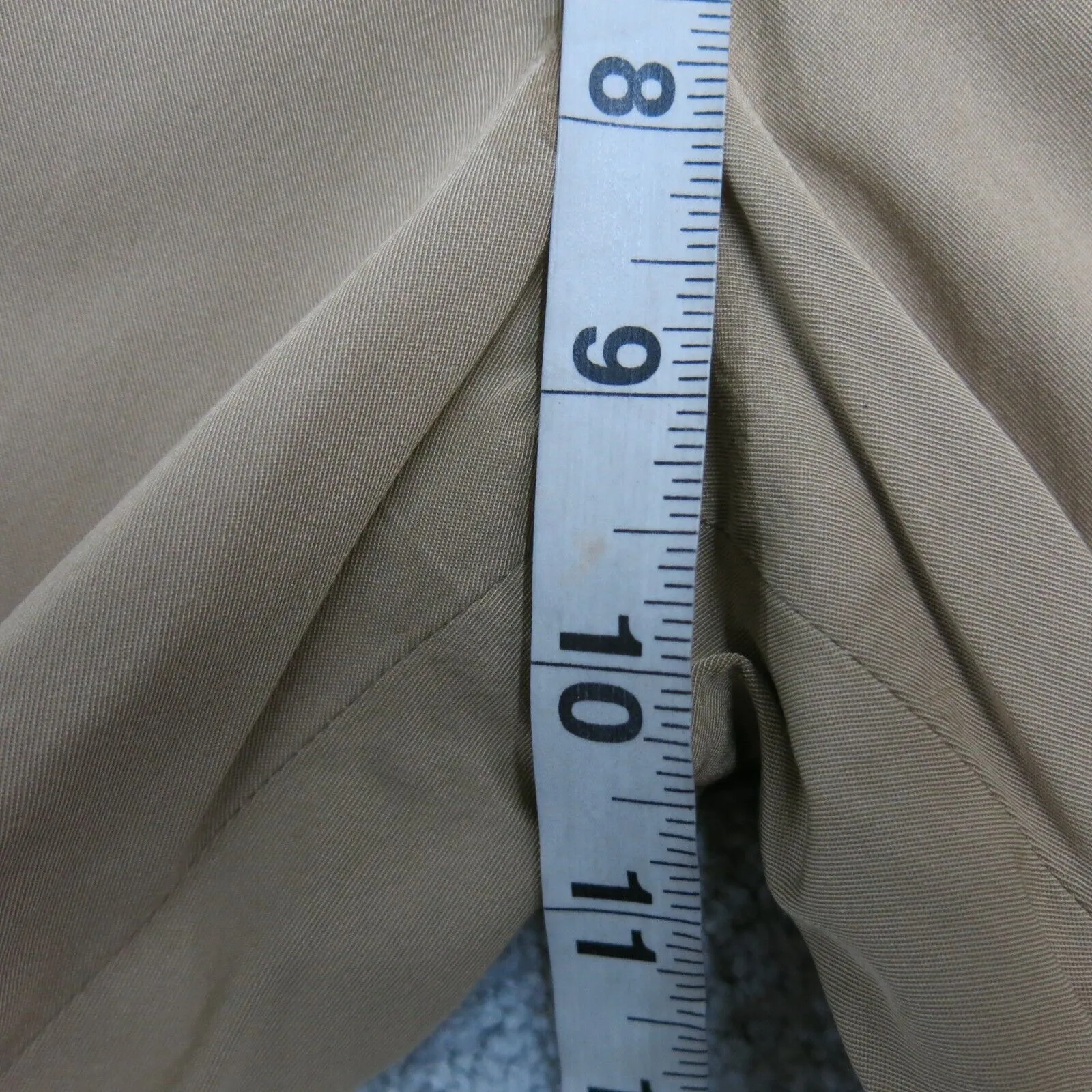 Ann Taylor Womens Dress Pant Stretch Wide Leg Mid Rise Flat Front Tan Khaki 6P