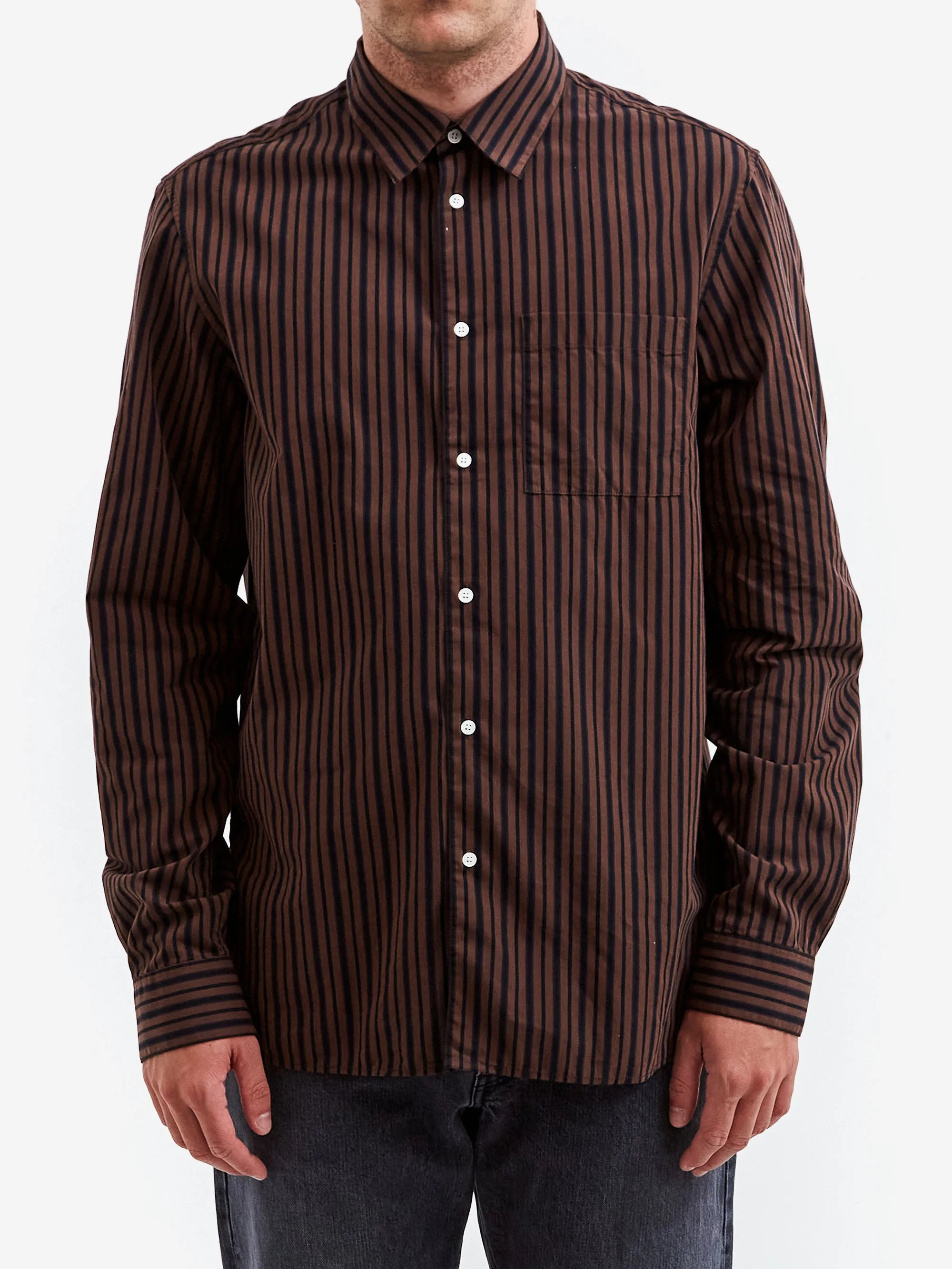 ANOTHER ASPECT ANOTHER Shirt 3.0 - Brown/Black Stripe