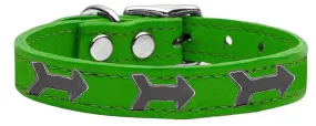 Arrow Widget Genuine Leather Dog Collar Emerald Green 16