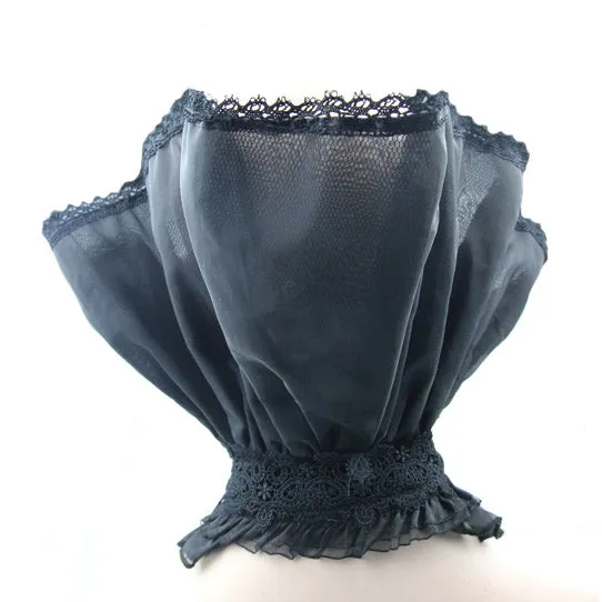 AS007 Gothic party accessory women organza stand up black collar