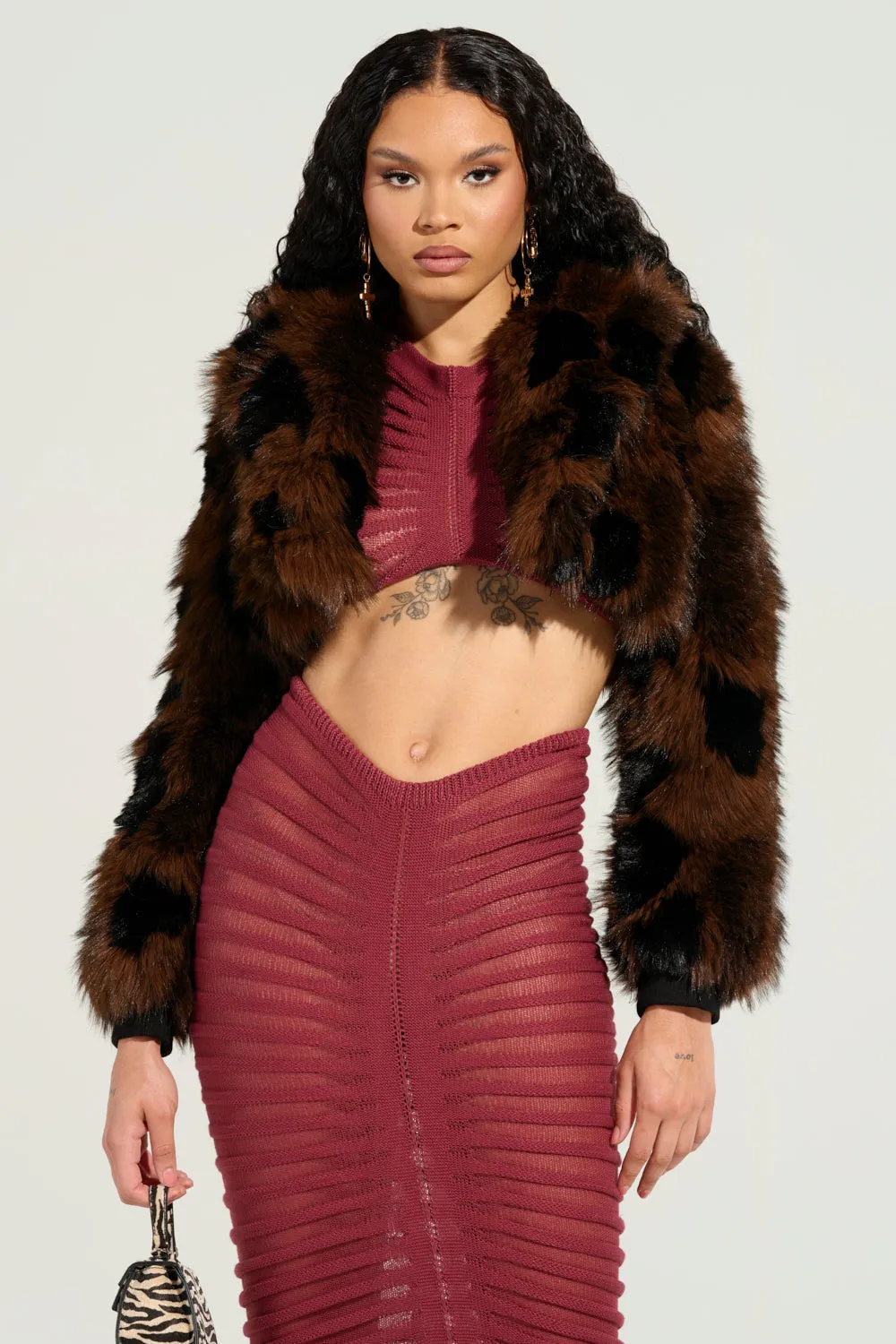 AUSTIN CROPPED FAUX FUR JACKET