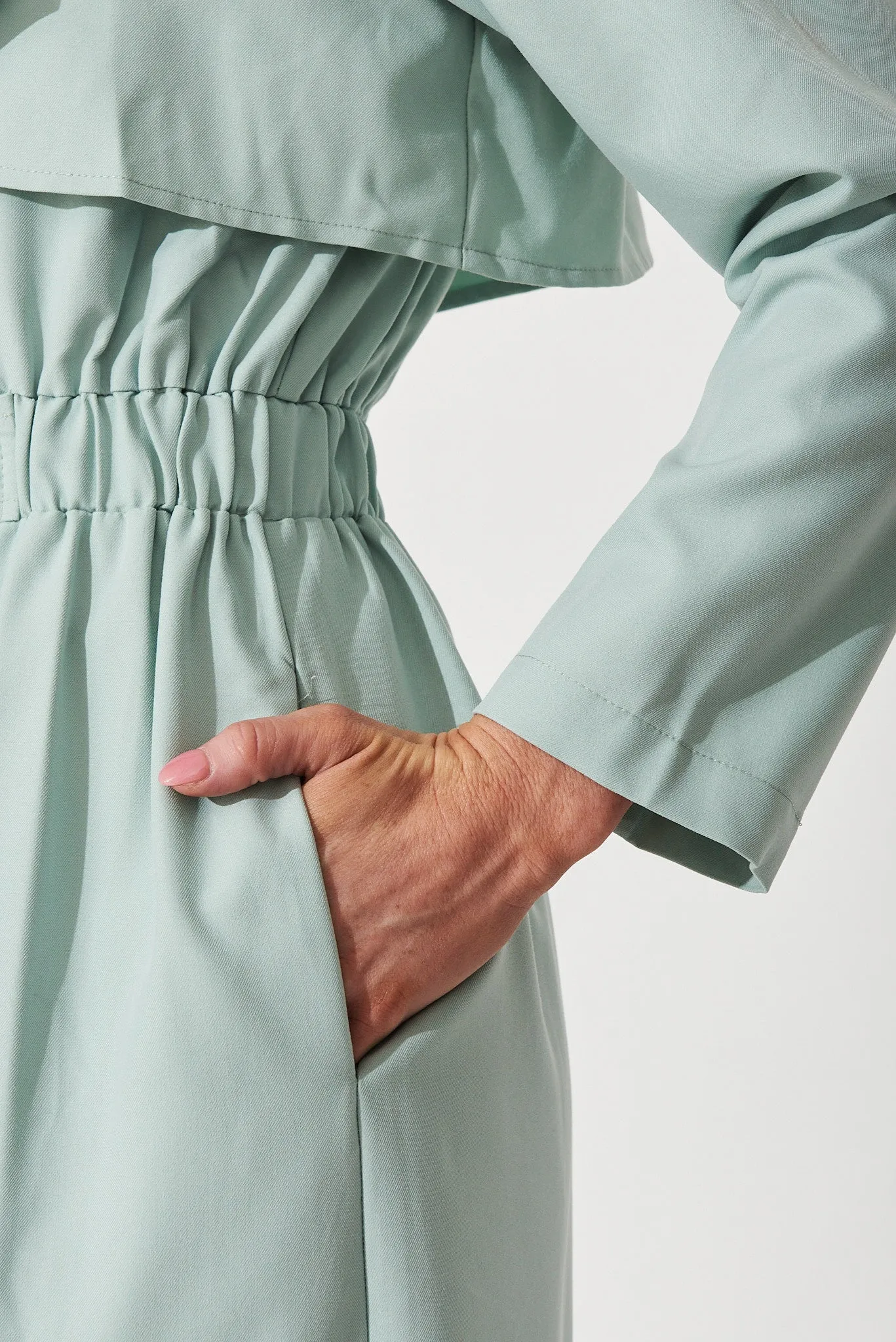 Avelana Spring Trench Coat In Mint