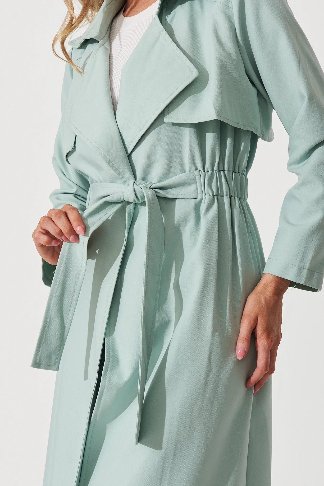 Avelana Spring Trench Coat In Mint