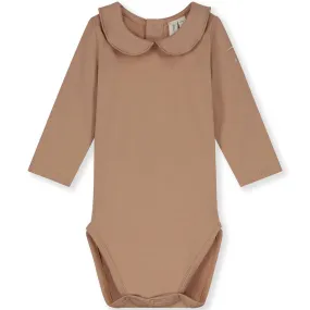 Baby Bodysuit with Collar in Biscuit by Gray Label