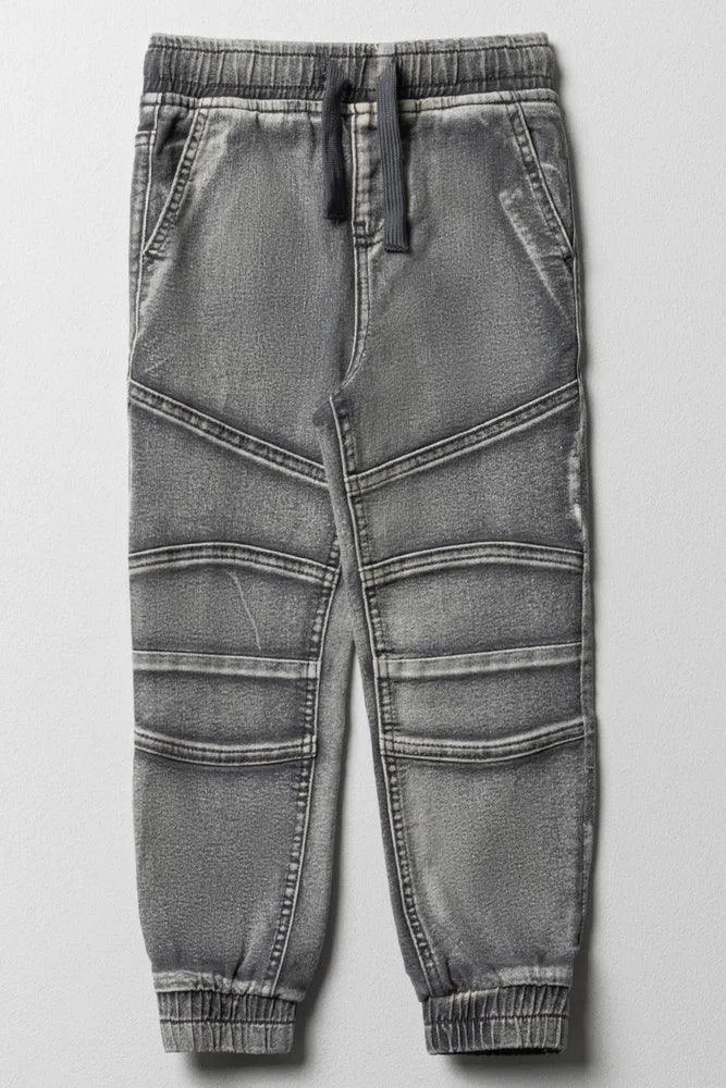 Biker Jogger Denim Jeans Grey