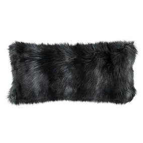 Black Faux Fur Pillow by Lili Alessandra