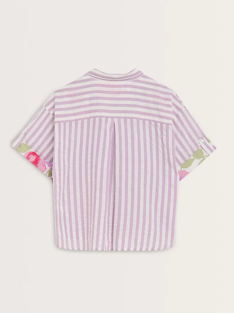 Bombay Paisley Lilac Striped Shirt