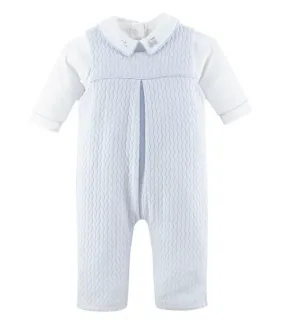 Boy Braided Overall with Embroidered Collar Set (Infant)