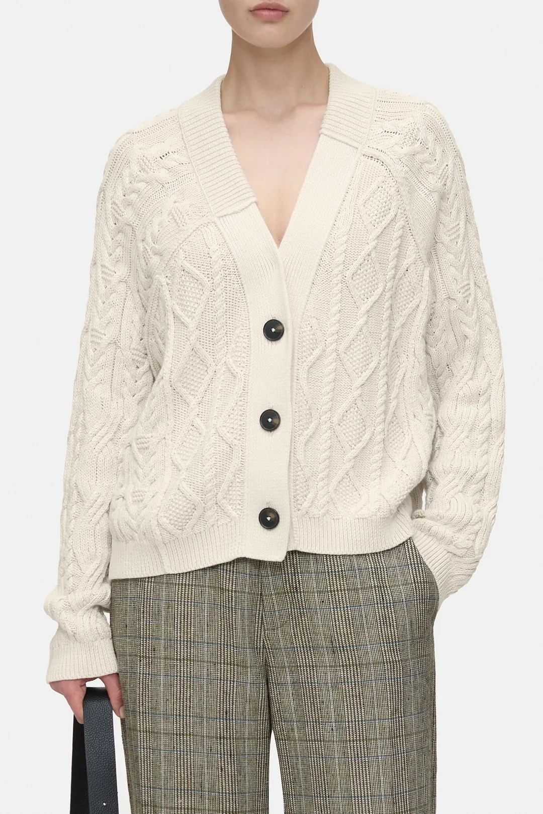 C9658595130 Organic cotton V-neck cardigan