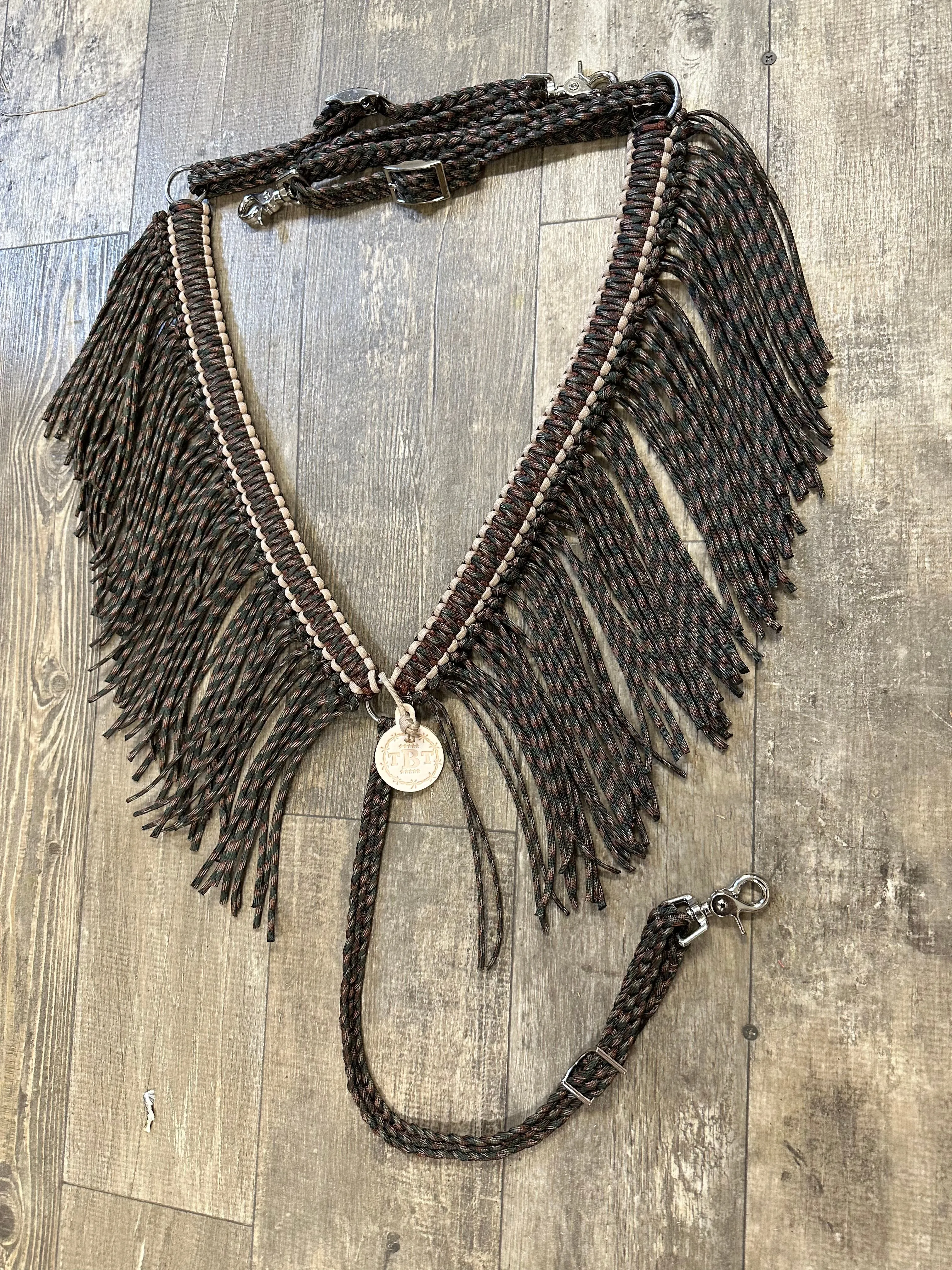 camo  fringe breast collar all sizes