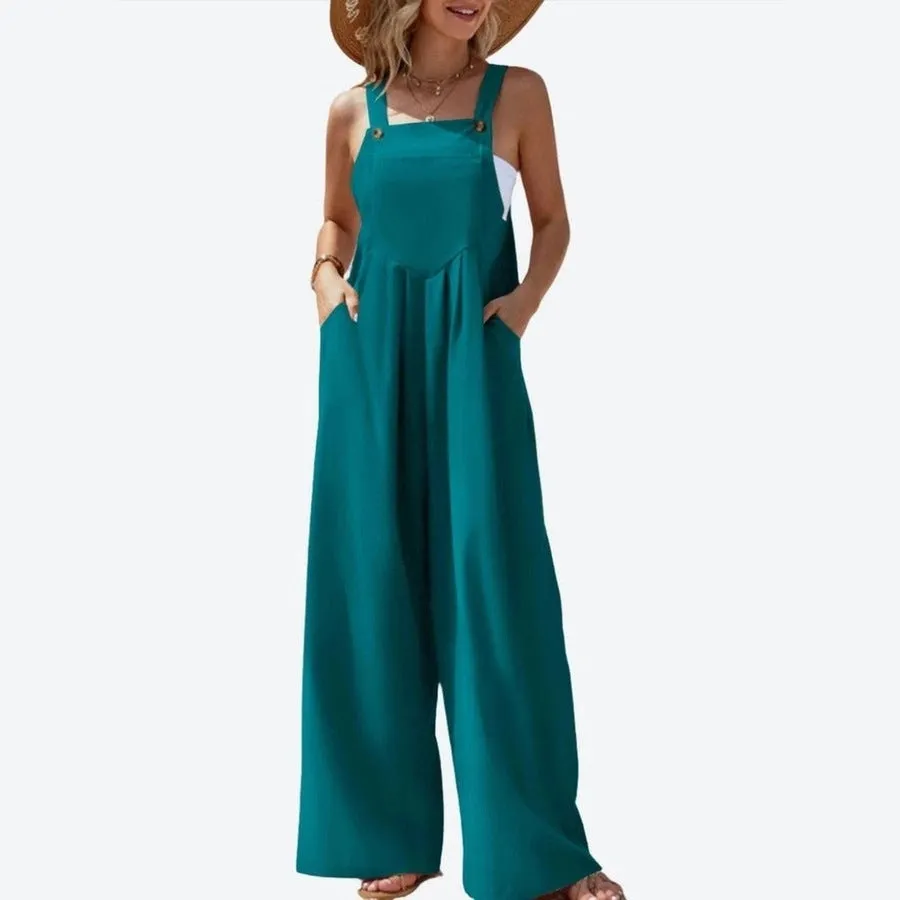 Casual Wide-Leg Overall Jumpsuits