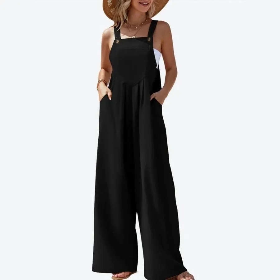 Casual Wide-Leg Overall Jumpsuits