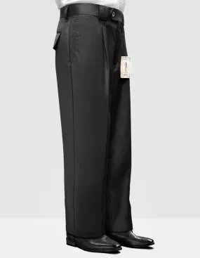 CHARCOAL WIDE LEG DRESS PANTS