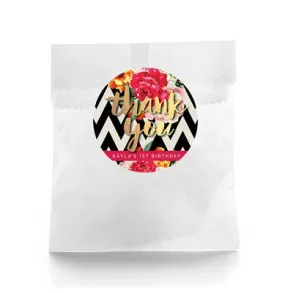 Chic Chevron Birthday Favor Labels