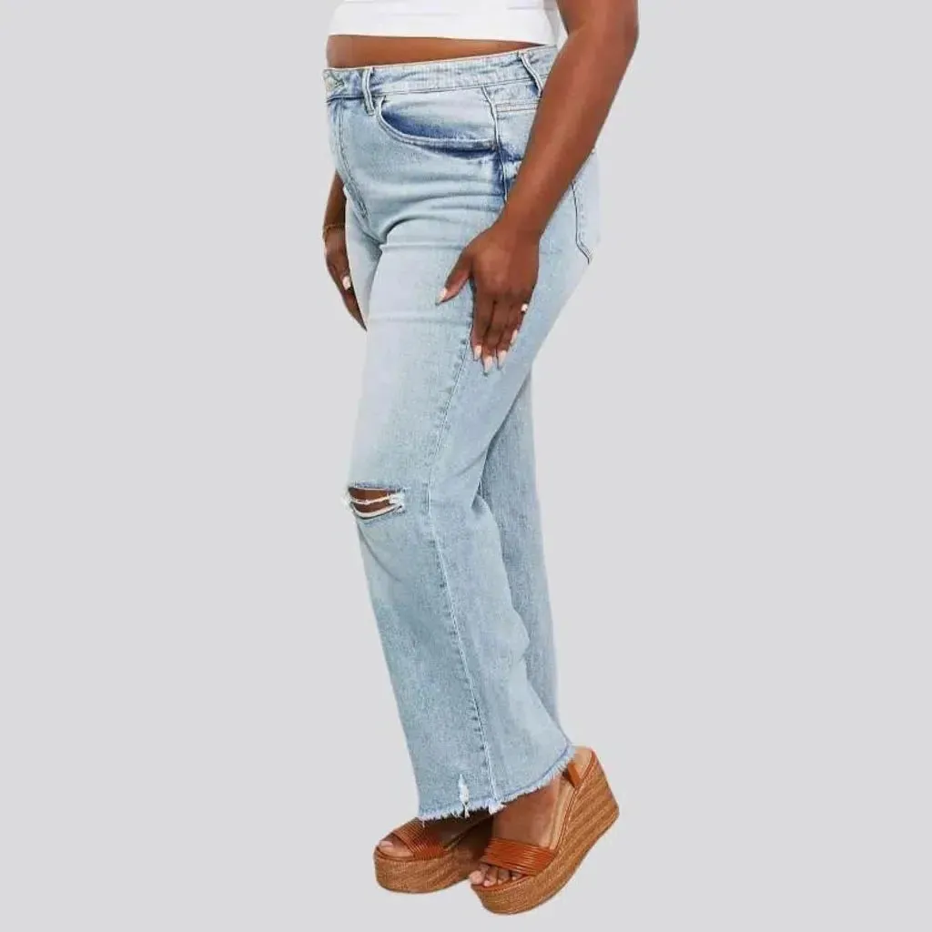 Distressed women's vintage jeans