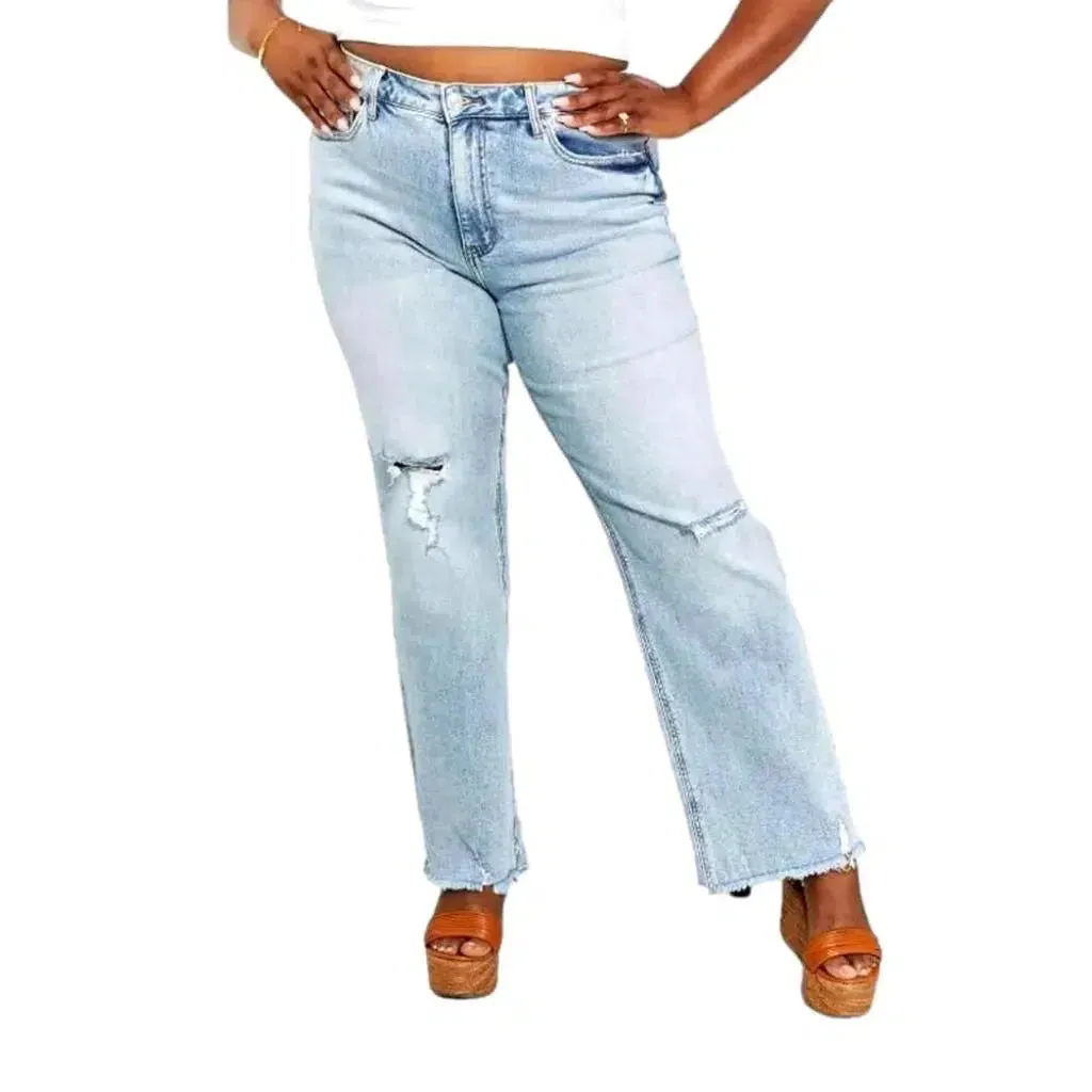 Distressed women's vintage jeans