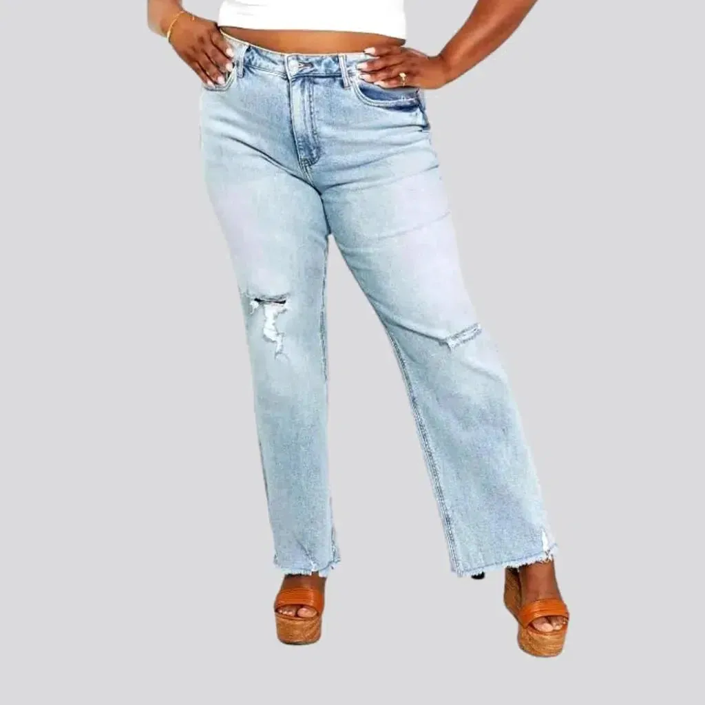 Distressed women's vintage jeans