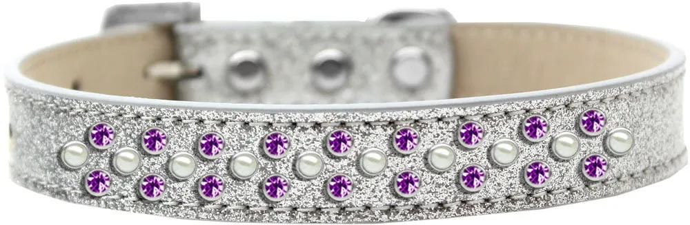 Dog, Puppy & Pet Ice Cream  Collar, "Pearl and Purple Crystal Rimsets Sprinkles"