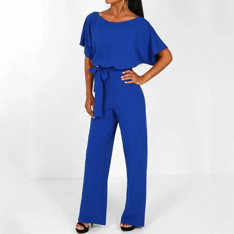 Elegant Overall Short Sleeve Jumpsuit