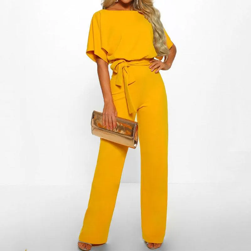 Elegant Overall Short Sleeve Jumpsuit