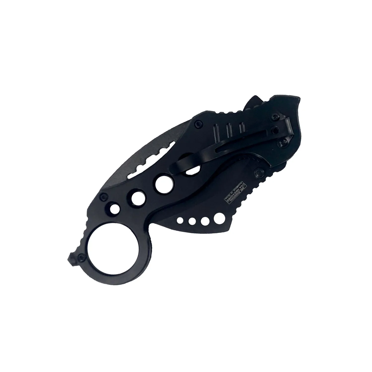 Falcon 7.5" Overall Black Spring Assisted Karambit Knife