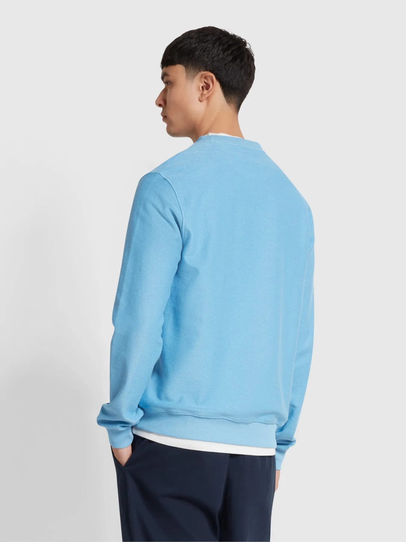 Galli Twill Crew Neck Sweatshirt In Arctic Blue