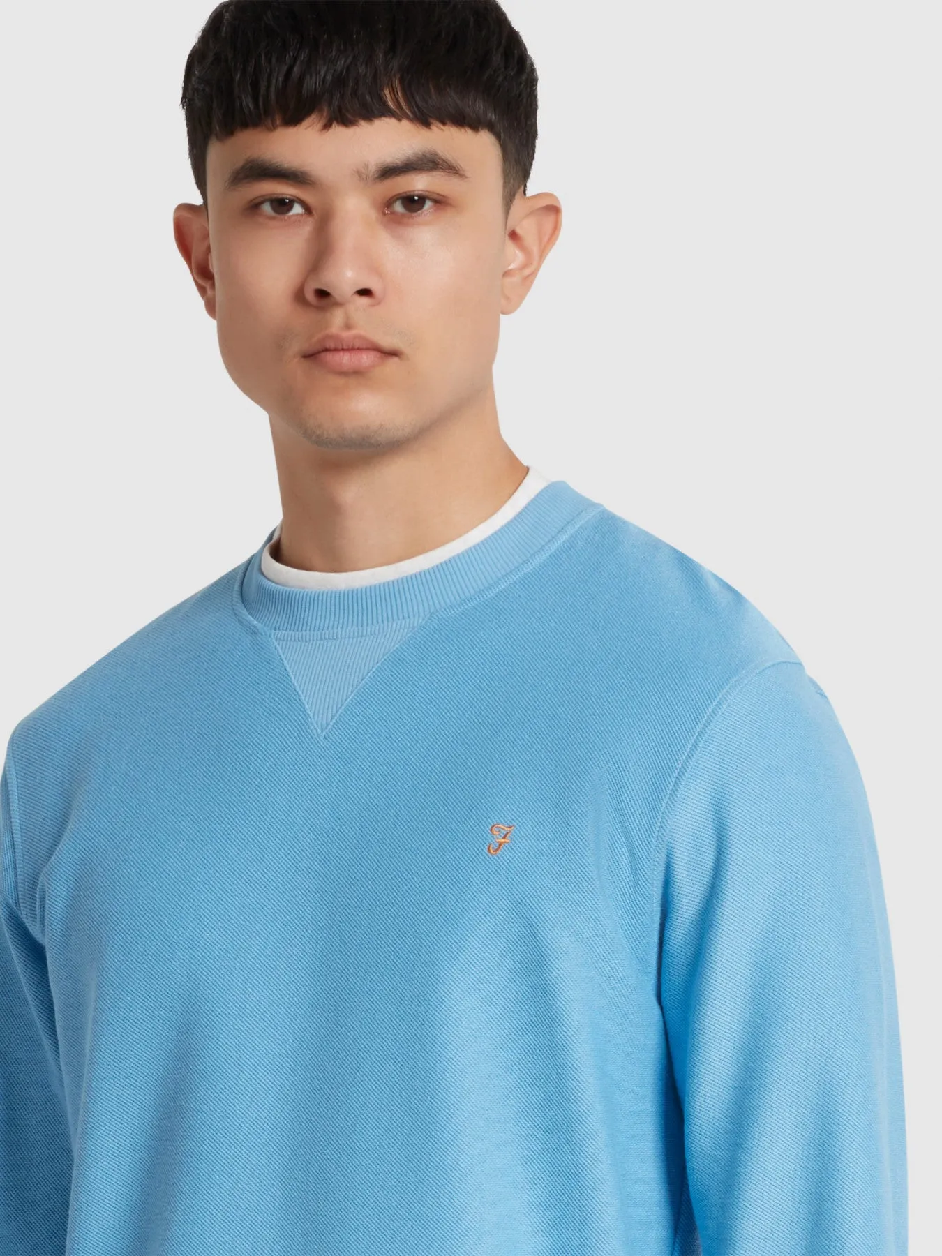 Galli Twill Crew Neck Sweatshirt In Arctic Blue