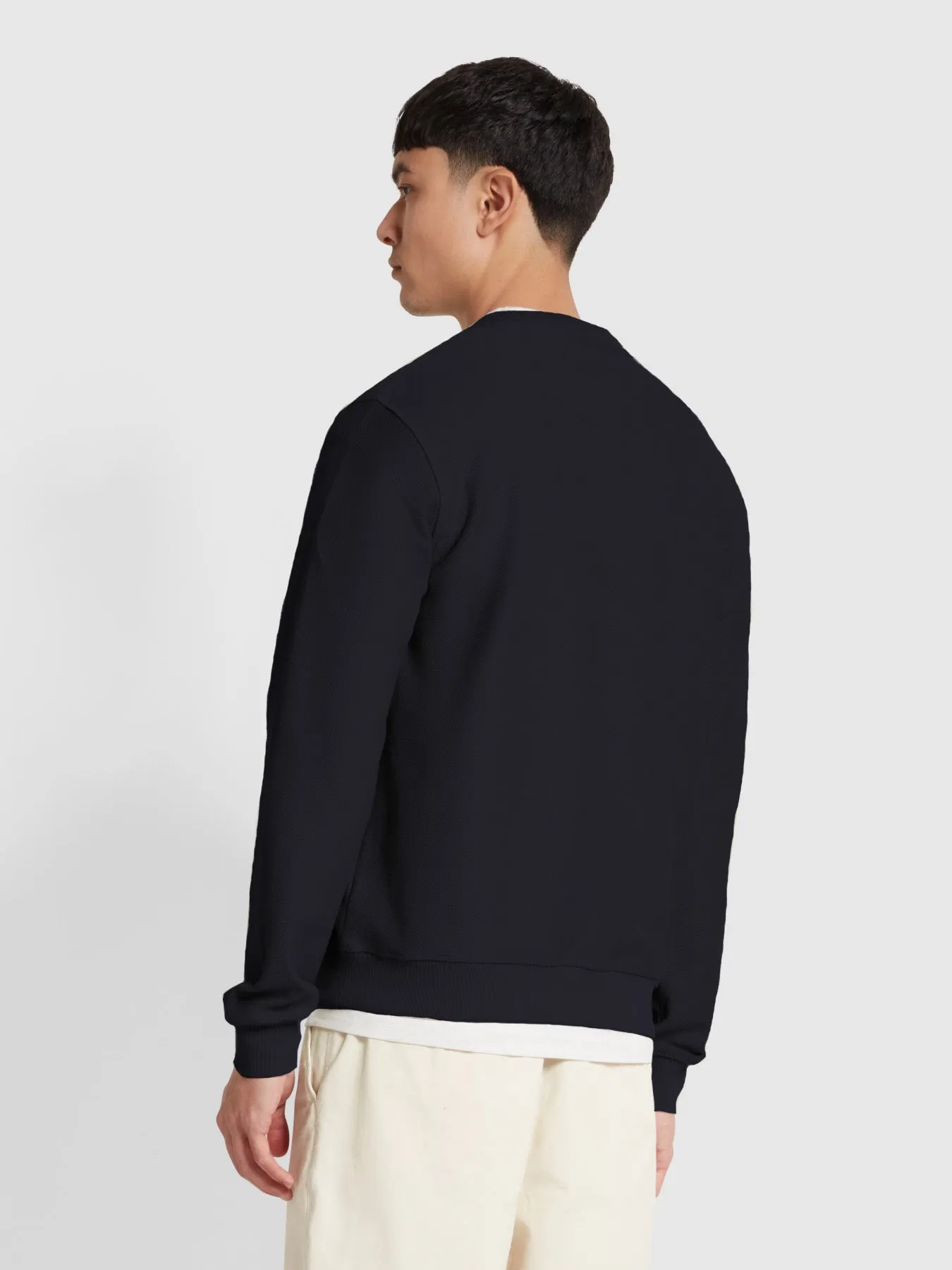 Galli Twill Crew Neck Sweatshirt In Black