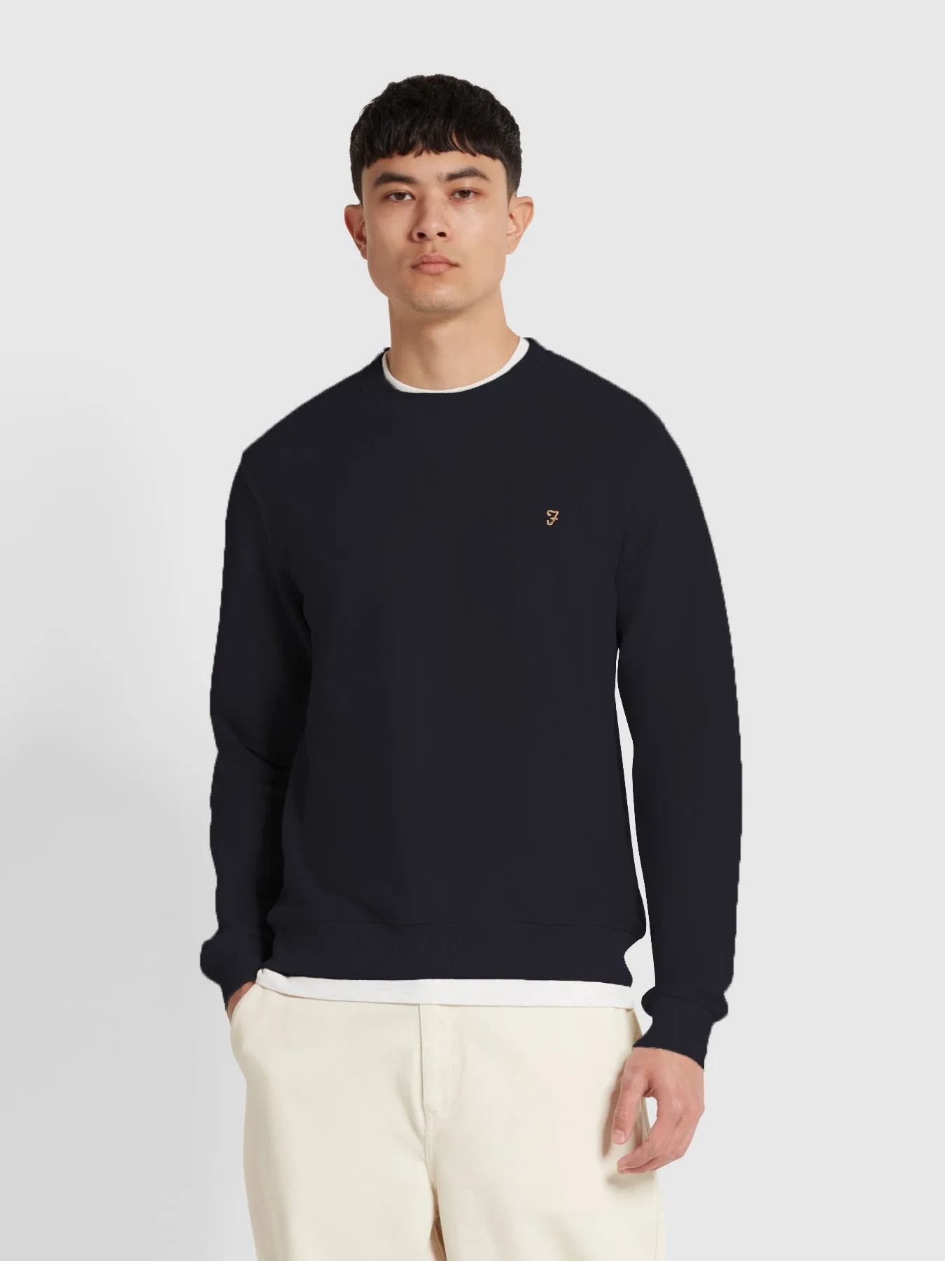 Galli Twill Crew Neck Sweatshirt In Black