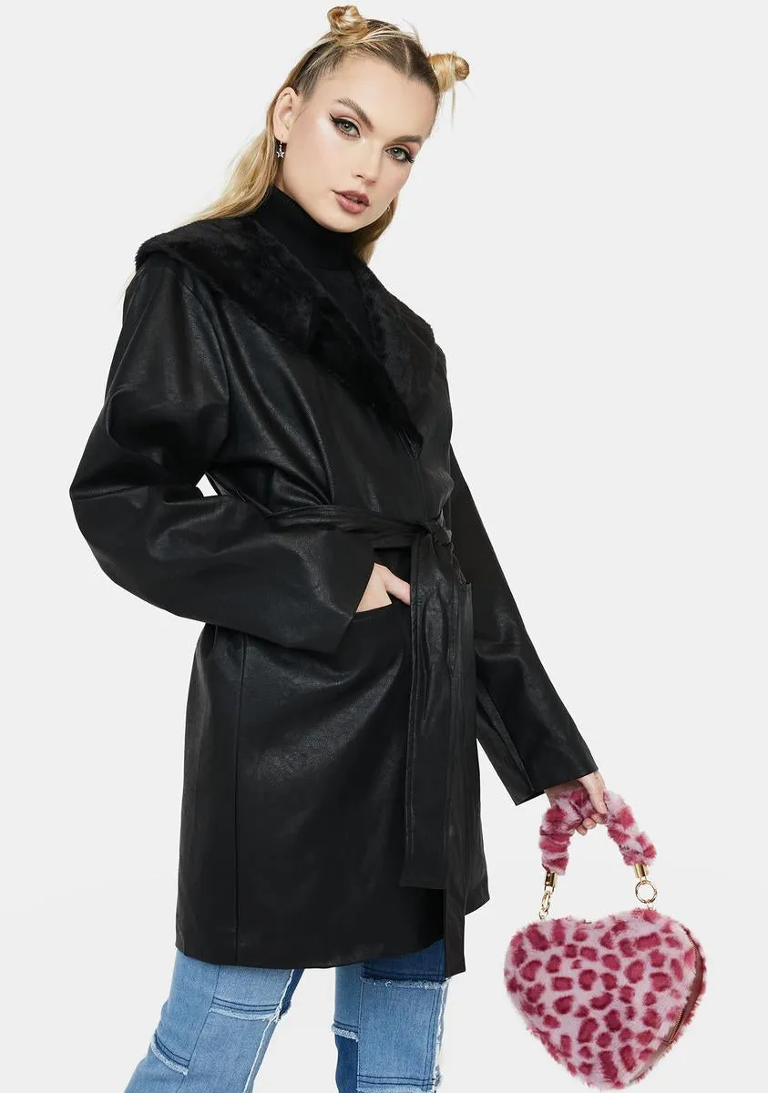 Glam Night Vegan Leather Coat