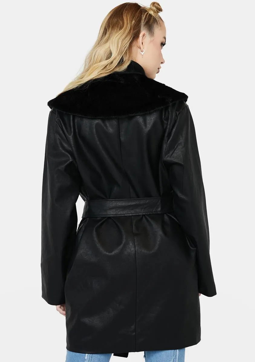 Glam Night Vegan Leather Coat