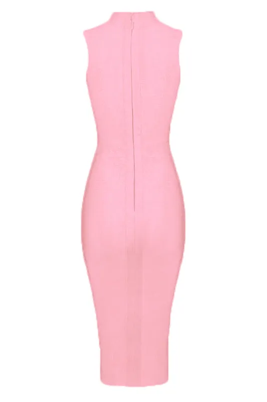 Grace Bandage Midi Dress - Dusty Pink