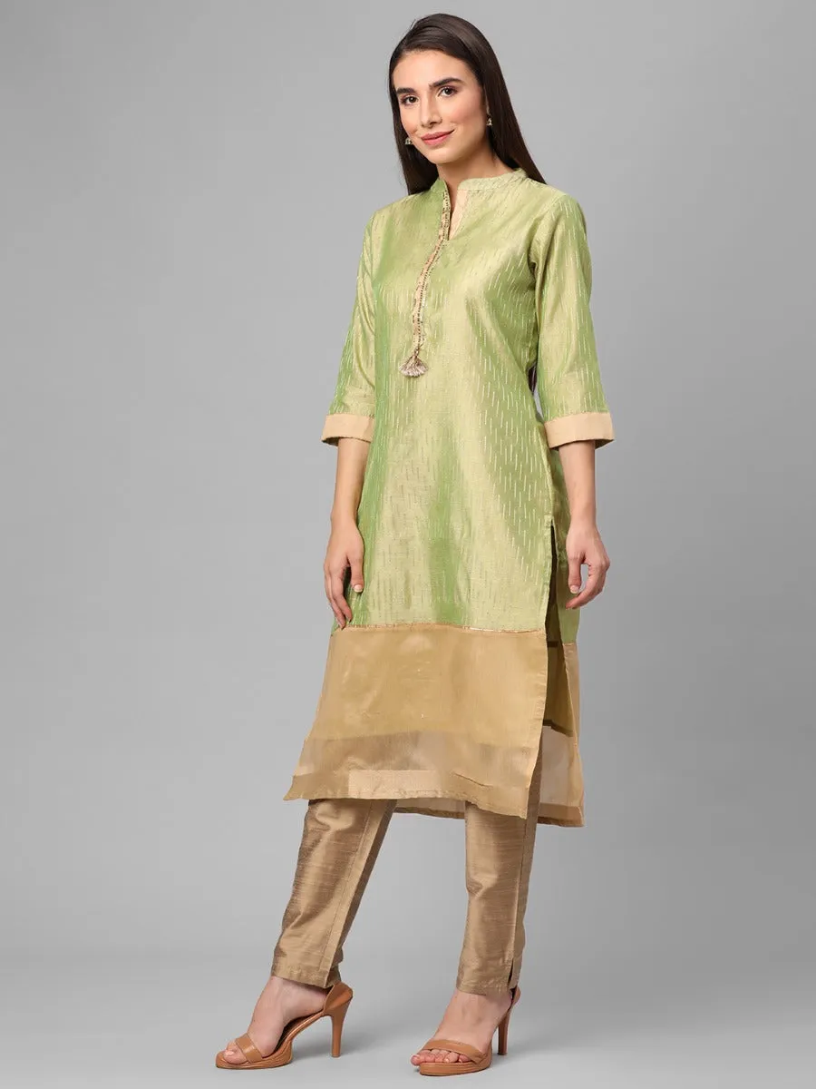 Green Ornamental Printed Kurta