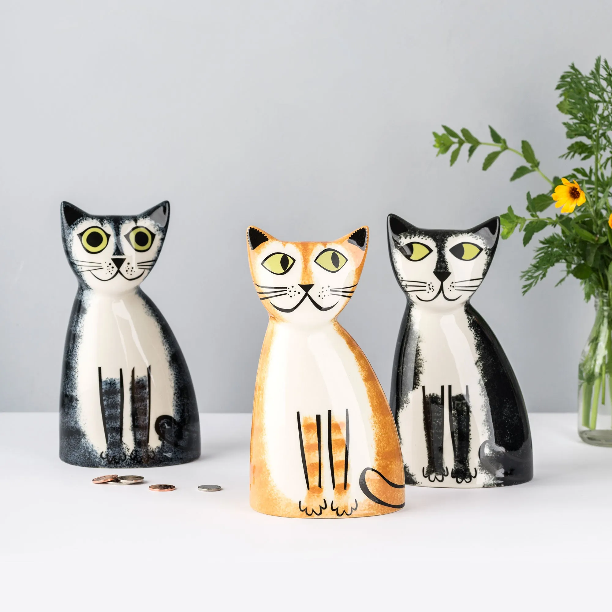 Handmade Ceramic Ginger Cat Money Box