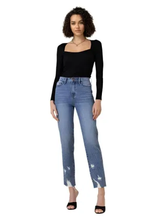 High Waisted Straight Leg Jean