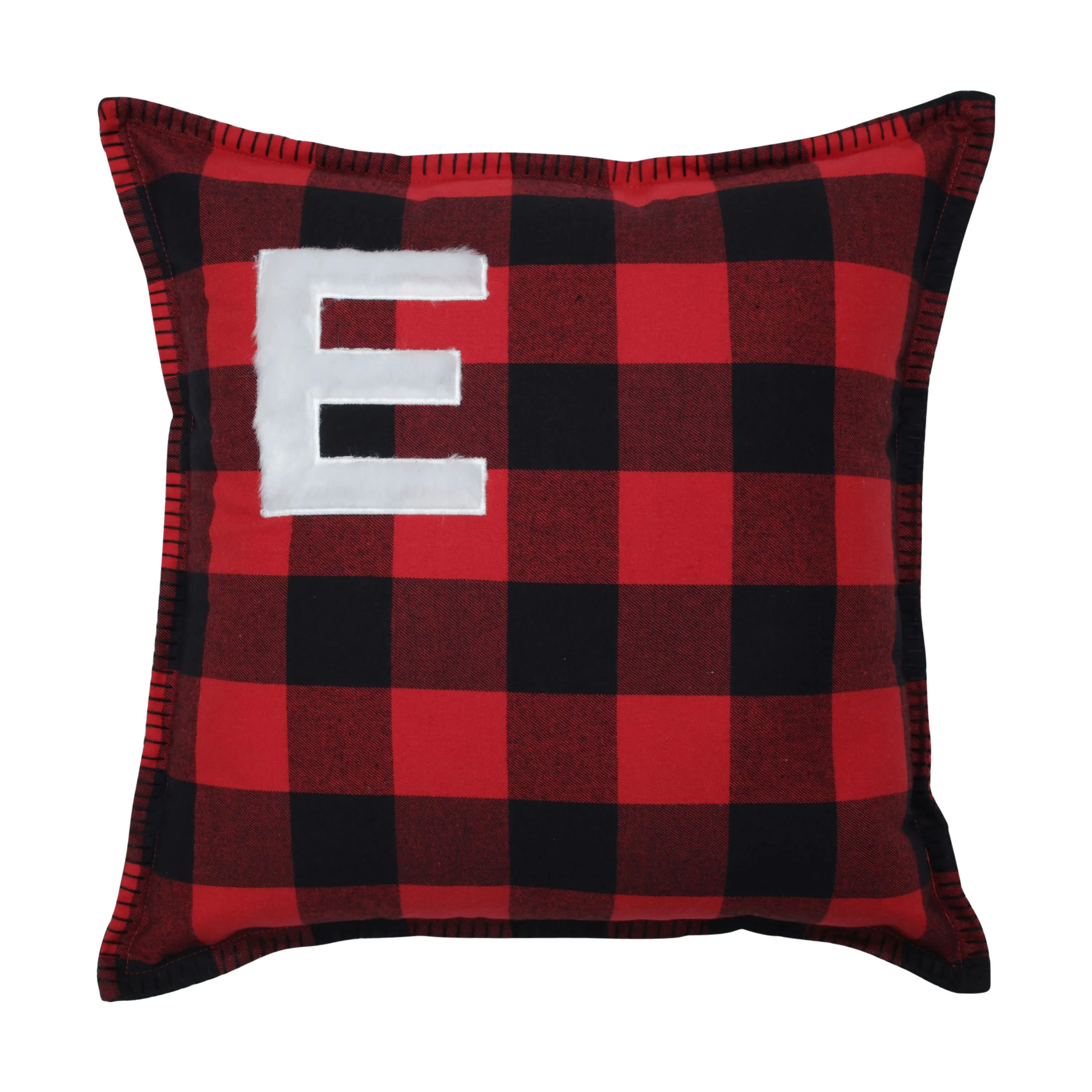 Indoor Christmas Buffalo Plaid E 16.5-inch Throw Pillow