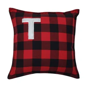 Indoor Christmas Buffalo Plaid T 16.5-inch Throw Pillow