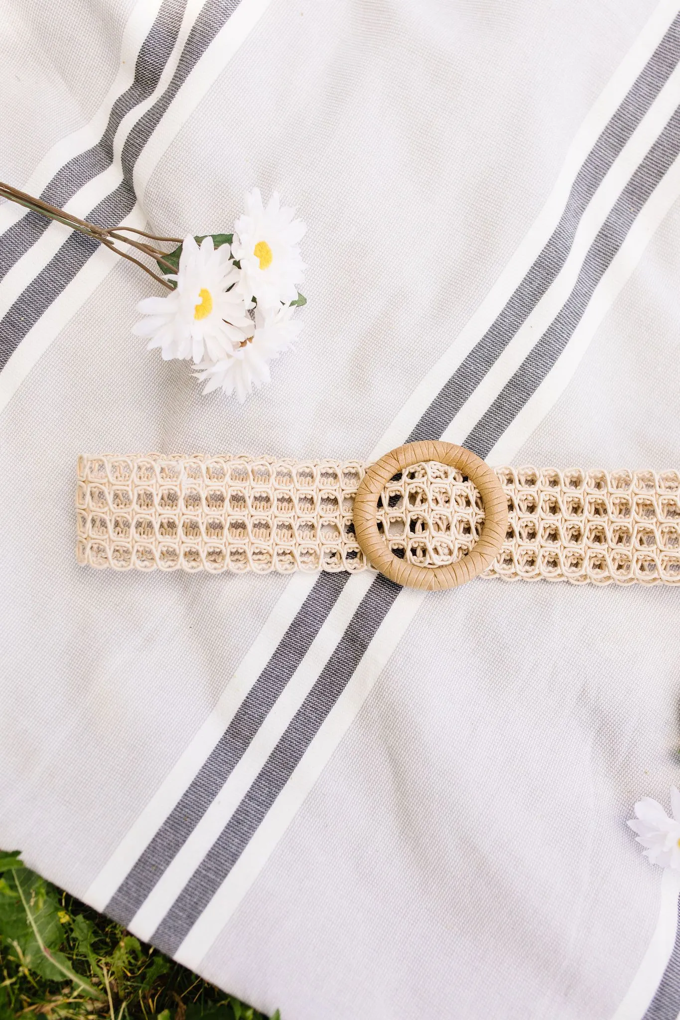 It's A Cinch Woven Belt In Ivory