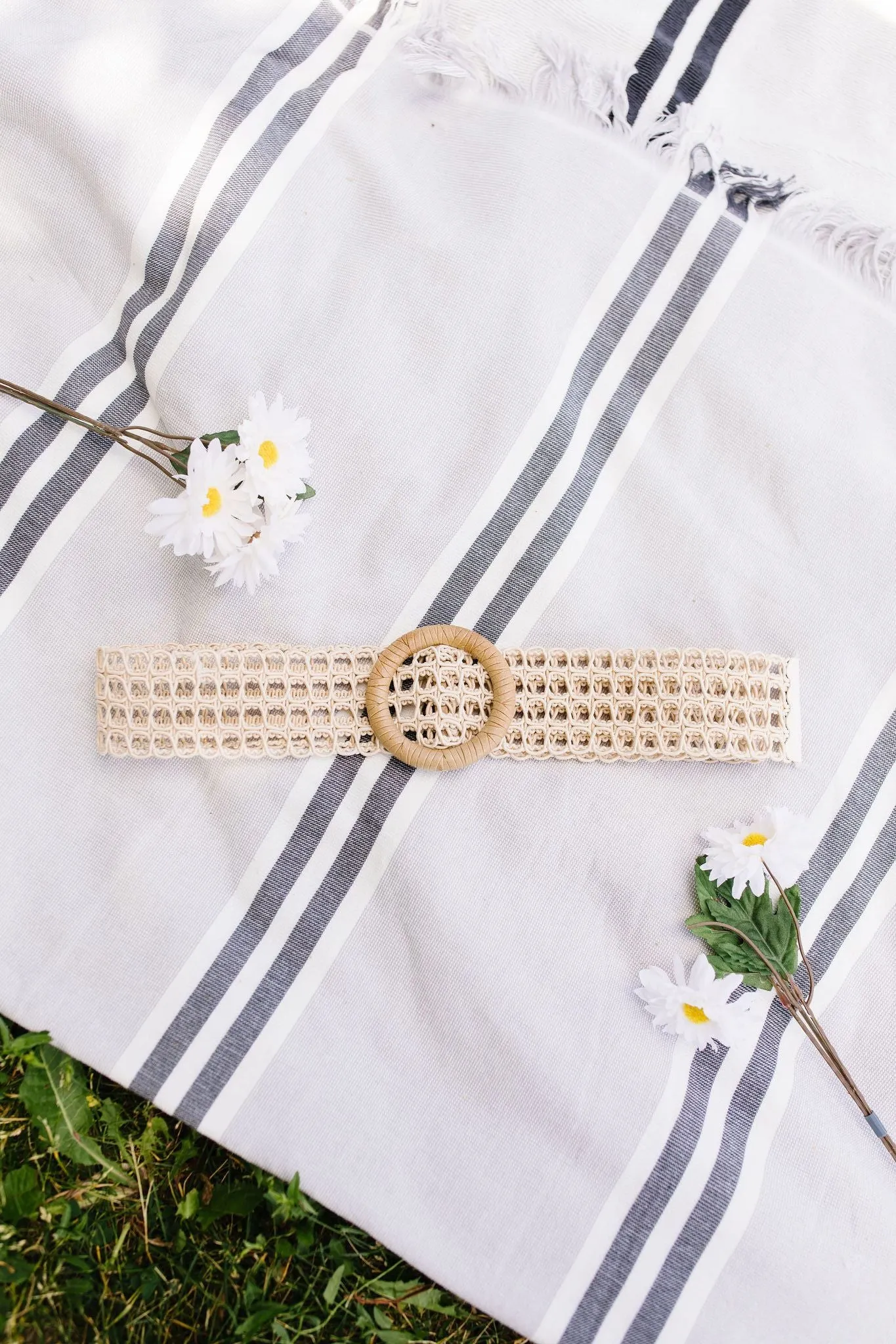 It's A Cinch Woven Belt In Ivory