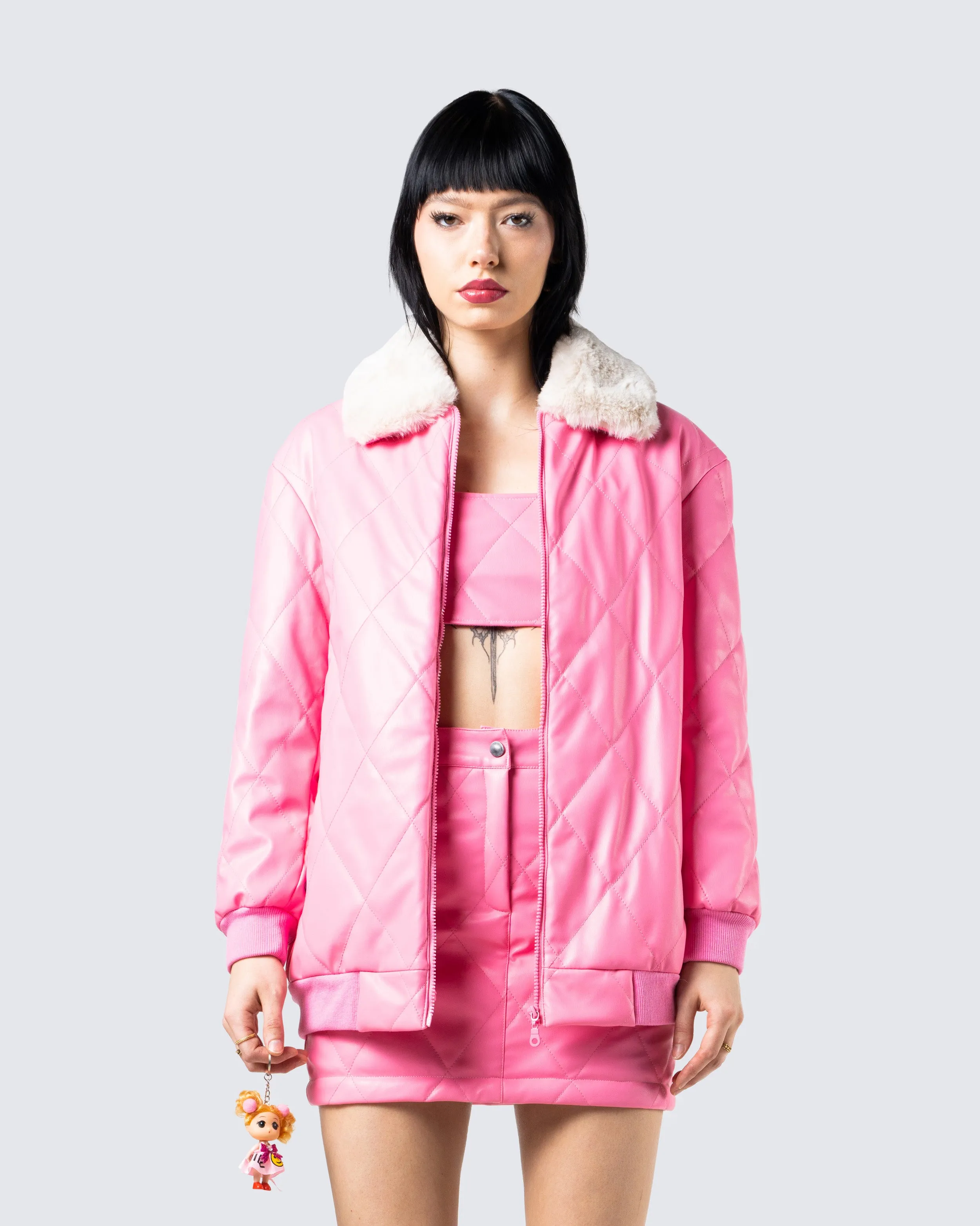 Jenna Pink Quilted Jacket