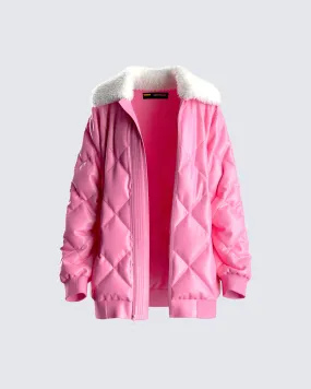 Jenna Pink Quilted Jacket