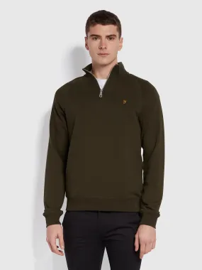 Jim Organic Cotton Quarter Zip Sweatshirt In Evergreen