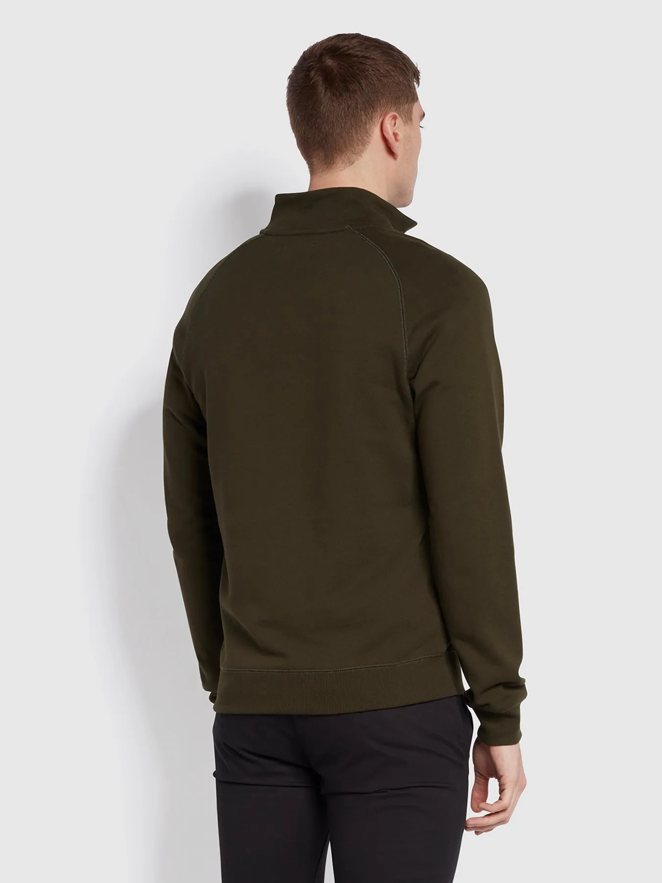 Jim Organic Cotton Quarter Zip Sweatshirt In Evergreen