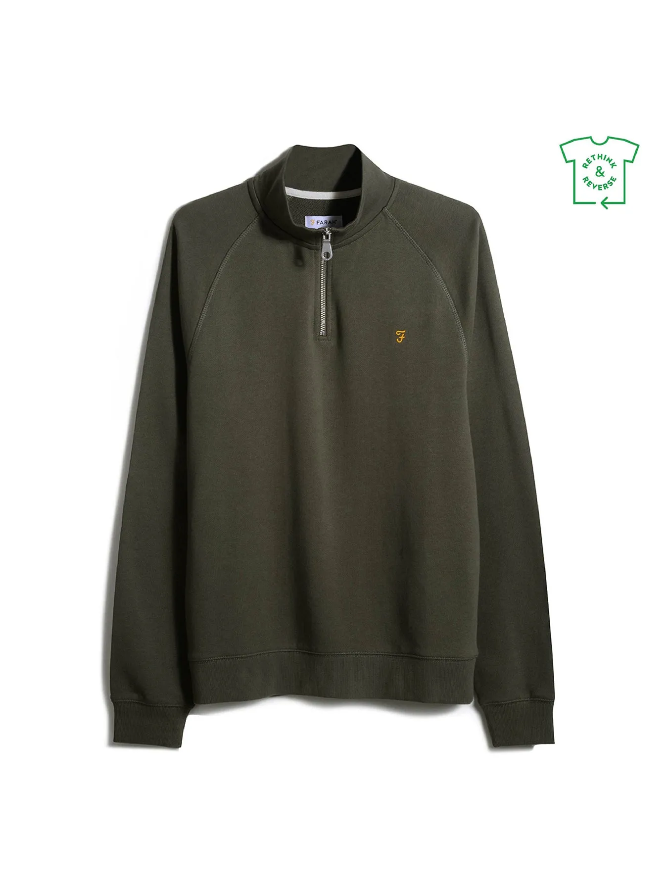 Jim Organic Cotton Quarter Zip Sweatshirt In Evergreen