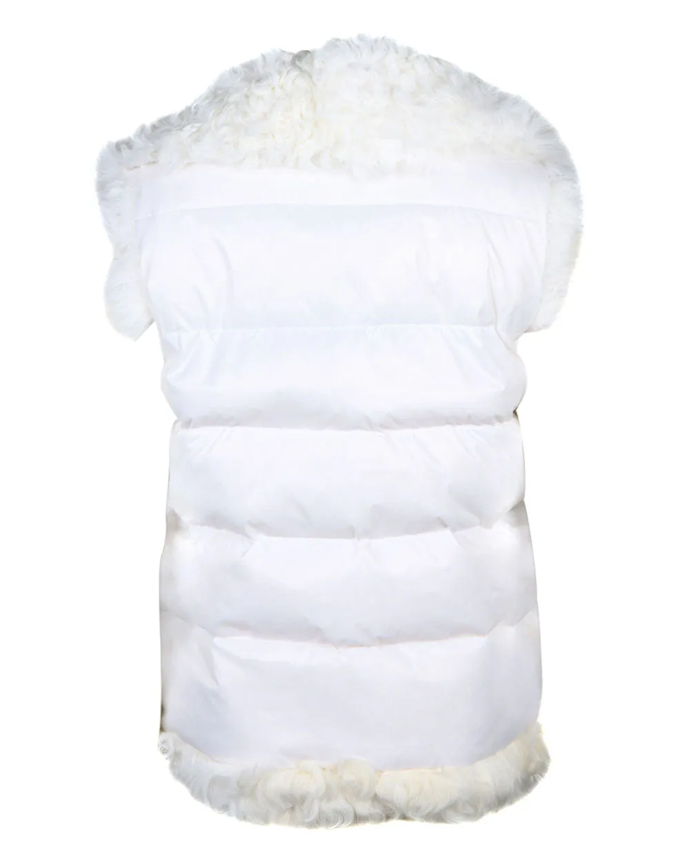 Lamb Down Puffer Vest in White