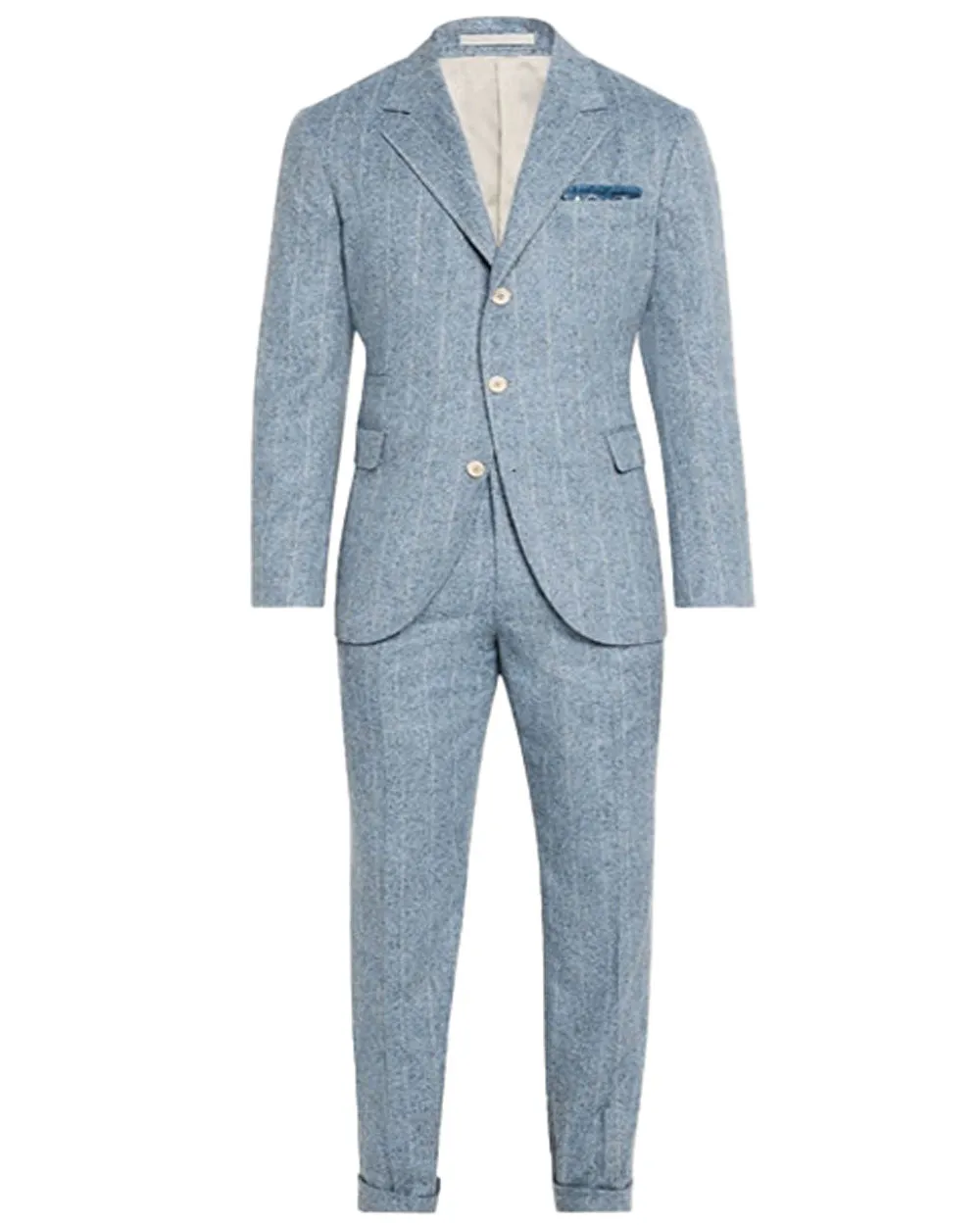 Light Blue Striped Suit