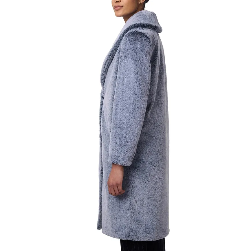 Longline Faux Fur Coat Grey